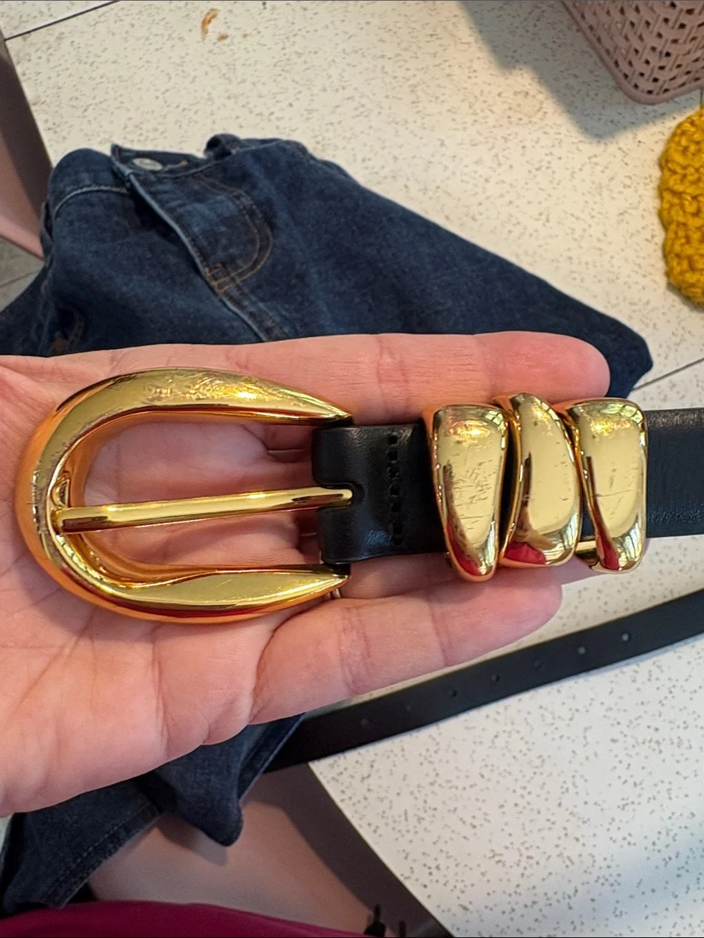 Madewell Triple Metal Keeper Leather Belt